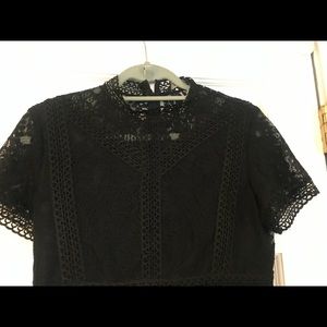 Black lace top dress